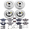 4-Wheel Set Power Stop&reg; CRK6283 Front and Rear Genuine Geomet&reg; Coated Rotor and Low-Dust Ceramic Brake Pad Kit