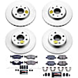 4-Wheel Set Power Stop&reg; CRK6291 Front and Rear Genuine Geomet&reg; Coated Rotor and Low-Dust Ceramic Brake Pad Kit