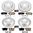 4-Wheel Set Power Stop&reg; CRK6305 Front and Rear Genuine Geomet&reg; Coated Rotor and Low-Dust Ceramic Brake Pad Kit