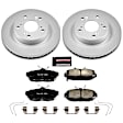 CRK6319 Front Brake Disc and Pad Kit, Plain Surface 5 Lugs 261.8 mm Ceramic Z17 Evolution Geomet Coated