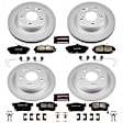 4-Wheel Set Power Stop&reg; CRK6320 Front and Rear Genuine Geomet&reg; Coated Rotor and Low-Dust Ceramic Brake Pad Kit