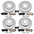 4-Wheel Set Power Stop&reg; CRK6322 Front and Rear Genuine Geomet&reg; Coated Rotor and Low-Dust Ceramic Brake Pad Kit