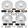 4-Wheel Set Power Stop&reg; CRK6327 Front and Rear Genuine Geomet&reg; Coated Rotor and Low-Dust Ceramic Brake Pad Kit