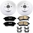 CRK6344 Front Brake Disc and Pad Kit, Plain Surface, 4 Lugs, 257.8 mm, Ceramic, Z17 Evolution Geomet Coated