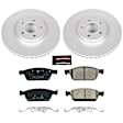 2016 Ford Escape - Front Brake Disc and Pad Kit, Geomet Coated, Plain Surface, 5 Lugs, 320 mm, Carbon Fiber Ceramic, AWD, 1.6L 4Cyl, Z23 Evolution Sport Geomet Coated