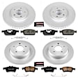 4-Wheel Set Power Stop&reg; CRK6350 Front and Rear Genuine Geomet&reg; Coated Rotor and Low-Dust Ceramic Brake Pad Kit