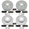 4-Wheel Set Power Stop&reg; CRK6373 Front and Rear Genuine Geomet&reg; Coated Rotor and Low-Dust Ceramic Brake Pad Kit