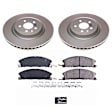 2014 Ford Explorer - Front Brake Disc and Pad Kit, Geomet Coated, Plain Surface, 5 Lugs, 352 mm, Ceramic, Heavy Duty Brakes - 352mm Front Rotors, Vented Rear Rotors, Z17 Evolution Geomet Coated