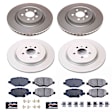 4-Wheel Set Power Stop&reg; CRK6375 Front and Rear Genuine Geomet&reg; Coated Rotor and Low-Dust Ceramic Brake Pad Kit