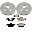 CRK6399 Front Brake Disc and Pad Kit, Plain Surface 5 Lugs 300 mm Ceramic Z17 Evolution Geomet Coated