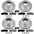 4-Wheel Set Power Stop&reg; CRK6405 Front and Rear Genuine Geomet&reg; Coated Rotor and Low-Dust Ceramic Brake Pad Kit
