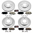 4-Wheel Set Power Stop&reg; CRK6485 Front and Rear Genuine Geomet&reg; Coated Rotor and Low-Dust Ceramic Brake Pad Kit