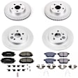 4-Wheel Set Power Stop&reg; CRK6487 Front and Rear Genuine Geomet&reg; Coated Rotor and Low-Dust Ceramic Brake Pad Kit