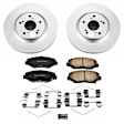CRK6488 Front Brake Disc and Pad Kit, Geomet Coated, Plain Surface, 5 Lugs, 300 mm, Ceramic, FWD, Z17 Evolution Geomet Coated