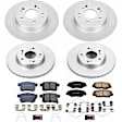 2013 Honda Accord - Front and Rear Brake Disc and Pad Kit, Geomet Coated, Plain Surface, 5 Lugs, 281.7 mm and 281.6 mm, Ceramic, 2.4L 4Cyl, Z17 Evolution Geomet Coated