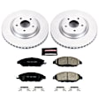 CRK6496 Front Brake Disc and Pad Kit, Geomet Coated, Plain Surface, 5 Lugs, 319.8 mm, Ceramic, Z17 Evolution Geomet Coated
