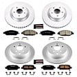 4-Wheel Set Power Stop&reg; CRK6497 Front and Rear Genuine Geomet&reg; Coated Rotor and Low-Dust Ceramic Brake Pad Kit