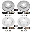 2013 Kia Rio - Front and Rear Brake Disc and Pad Kit, Geomet Coated, Plain Surface, 4 Lugs, 256 mm, Ceramic, 1.6L 4Cyl, Z17 Evolution Geomet Coated