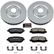 CRK6538 Front Brake Disc and Pad Kit, Plain Surface, 5 Lugs, Ceramic, For Models with 330mm Front Rotors, Z17 Evolution Geomet Coated Series