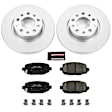 CRK6543 Rear Brake Disc and Pad Kit, Plain Surface, 5 Lugs, Ceramic, For Models with 1-Piston Front Calipers, Z17 Evolution Geomet Coated Series
