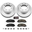 CRK6545 Front Brake Disc and Pad Kit, Geomet Coated, Plain Surface, 8 Lugs, 347 mm, Ceramic, 4WD, Z17 Evolution Geomet Coated