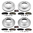 4-Wheel Set Power Stop&reg; CRK6547 Front and Rear Genuine Geomet&reg; Coated Rotor and Low-Dust Ceramic Brake Pad Kit