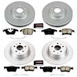 4-Wheel Set Power Stop&reg; CRK6556 Front and Rear Genuine Geomet&reg; Coated Rotor and Low-Dust Ceramic Brake Pad Kit