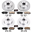 4-Wheel Set Power Stop&reg; CRK658 Front and Rear Genuine Geomet&reg; Coated Rotor and Low-Dust Ceramic Brake Pad Kit