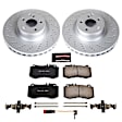 2010 Mercedes Benz E550 - Front Brake Disc and Pad Kit, Cross-Drilled, 5 Lugs, 344 mm, Carbon Fiber Ceramic, engdesig: 273.966, Sedan, 5.5L 8Cyl, Z23 Evolution Sport Geomet Coated