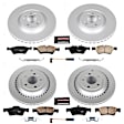 4-Wheel Set Power Stop&reg; CRK6707 Front and Rear Genuine Geomet&reg; Coated Rotor and Low-Dust Ceramic Brake Pad Kit