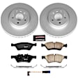 CRK6709 Front Brake Disc and Pad Kit, Geomet Coated, Plain Surface, 5 Lugs, 330 mm, Carbon Fiber Ceramic, Z23 Evolution Sport Geomet Coated