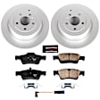 CRK6712 Rear Brake Disc and Pad Kit, Geomet Coated, Plain Surface, 5 Lugs, 330 mm, Carbon Fiber Ceramic, Z23 Evolution Sport Geomet Coated