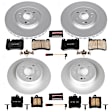 4-Wheel Set Power Stop&reg; CRK6714 Front and Rear Genuine Geomet&reg; Coated Rotor and Low-Dust Ceramic Brake Pad Kit