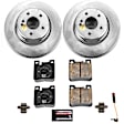 CRK6718 Rear Brake Disc and Pad Kit, Plain Surface, 5 Lugs, 300 mm, Carbon Fiber Ceramic, Z23 Evolution Sport Geomet Coated