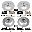4-Wheel Set Power Stop&reg; CRK6724 Front and Rear Genuine Geomet&reg; Coated Rotor and Low-Dust Ceramic Brake Pad Kit