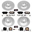 4-Wheel Set Power Stop&reg; CRK6745 Front and Rear Genuine Geomet&reg; Coated Rotor and Low-Dust Ceramic Brake Pad Kit