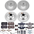 4-Wheel Set Power Stop&reg; CRK6758 Front and Rear Genuine Geomet&reg; Coated Rotor and Low-Dust Ceramic Brake Pad Kit
