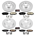 4-Wheel Set Power Stop&reg; CRK6762 Front and Rear Genuine Geomet&reg; Coated Rotor and Low-Dust Ceramic Brake Pad Kit