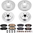 2012 Toyota Prius V - Front and Rear Brake Disc and Pad Kit, Geomet Coated, Plain Surface, 5 Lugs, 275 mm, Ceramic, 1.8L 4Cyl, Z17 Evolution Geomet Coated