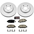 CRK6777 Front Brake Disc and Pad Kit, Plain Surface 5 Lugs 293 mm Ceramic Z17 Evolution Geomet Coated