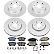 4-Wheel Set Power Stop&reg; CRK6778 Front and Rear Genuine Geomet&reg; Coated Rotor and Low-Dust Ceramic Brake Pad Kit