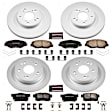 2013 Honda Civic - Front and Rear Brake Disc and Pad Kit, Geomet Coated, Plain Surface, 5 Lugs, 259 mm, Ceramic, 1.8L 4Cyl, Z17 Evolution Geomet Coated