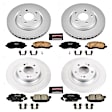 4-Wheel Set Power Stop&reg; CRK6796 Front and Rear Genuine Geomet&reg; Coated Rotor and Low-Dust Ceramic Brake Pad Kit