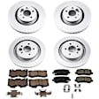 4-Wheel Set Power Stop&reg; CRK6805 Front and Rear Genuine Geomet&reg; Coated Rotor and Low-Dust Ceramic Brake Pad Kit