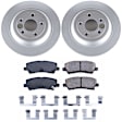 2019 Ford Mustang - Rear Brake Disc and Pad Kit, Geomet Coated, Plain Surface, 5 Lugs, 320 mm, Ceramic, 2 Piston Front Calipers, 2.3L 4Cyl, Z17 Evolution Geomet Coated