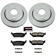 CRK6814 Rear Brake Disc and Pad Kit, Plain Surface, 6 Lugs, 336 mm, Ceramic, Z17 Evolution Geomet Coated