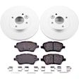 CRK6818 Front Brake Disc and Pad Kit, Plain Surface, 4 Lugs, 277.5 mm, Ceramic, Z17 Evolution Geomet Coated