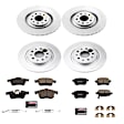 2014 Fiat 500L - Front and Rear Brake Disc and Pad Kit, Plain Surface, 5 Lugs, 264 mm, Carbon Fiber Ceramic, 1.4L 4Cyl, Z23 Evolution Sport Geomet Coated