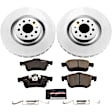 CRK6840 Front Brake Disc and Pad Kit, Plain Surface, 5 Lugs, 305 mm, Carbon Fiber Ceramic, Z23 Evolution Sport Geomet Coated