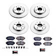 4-Wheel Set Power Stop&reg; CRK7518 Front and Rear Genuine Geomet&reg; Coated Rotor and Low-Dust Ceramic Brake Pad Kit